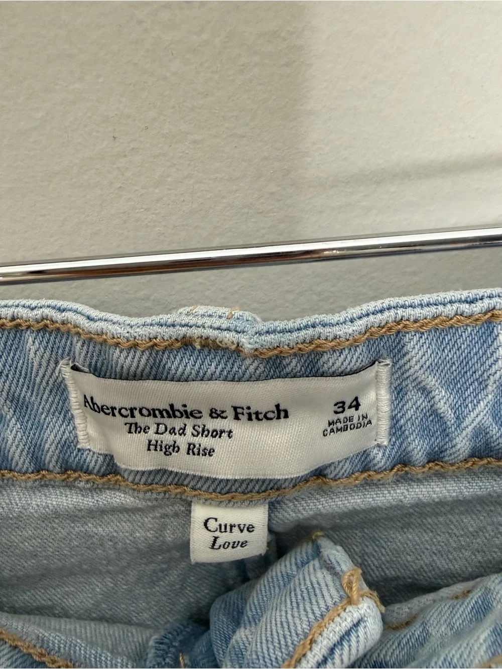 Abercrombie & Fitch AF Curve Love High Rise Dad Short  Denim Jean Shorts 652